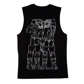 Leather Harness Men Sleeveless T-Shirt