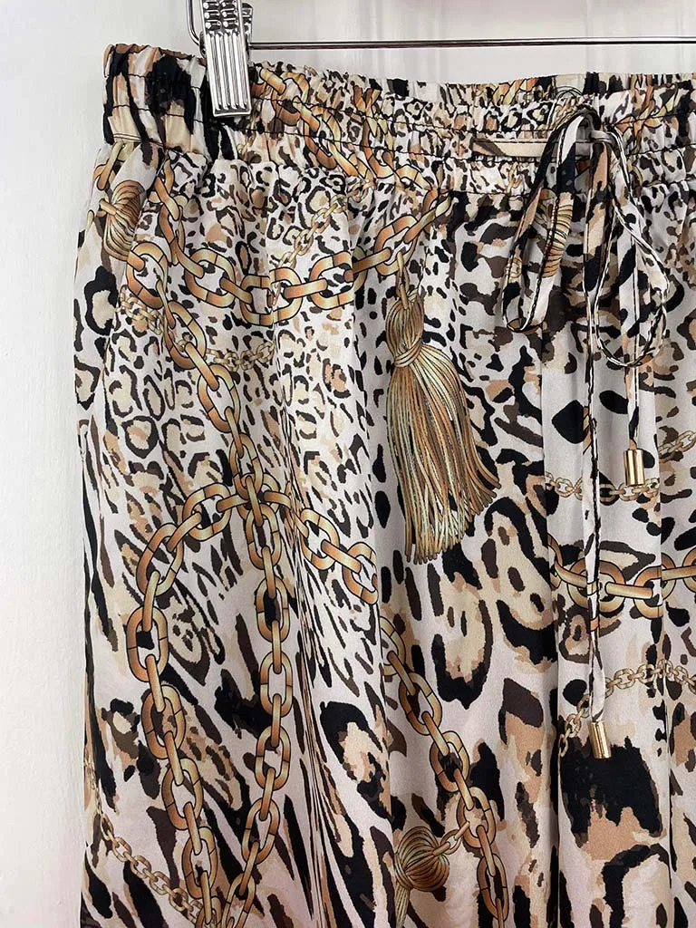 Malissa J Animal Print Palazzo Trousers - Natural