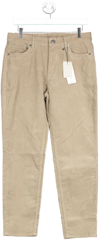 MANGO Beige Micro-corduroy Slim-fit Trousers BNWT W31