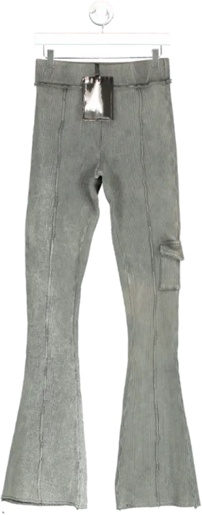 maniere de voir Grey Acid Wash Flared Trousers UK 12