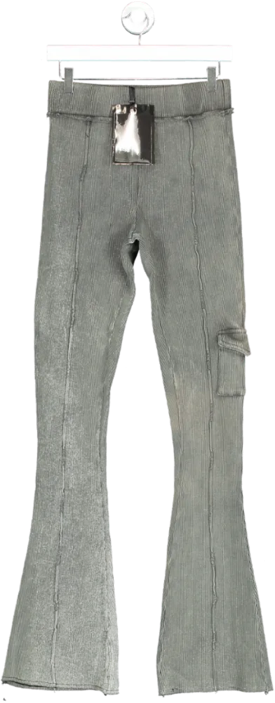 maniere de voir Grey Acid Wash Flared Trousers UK 12