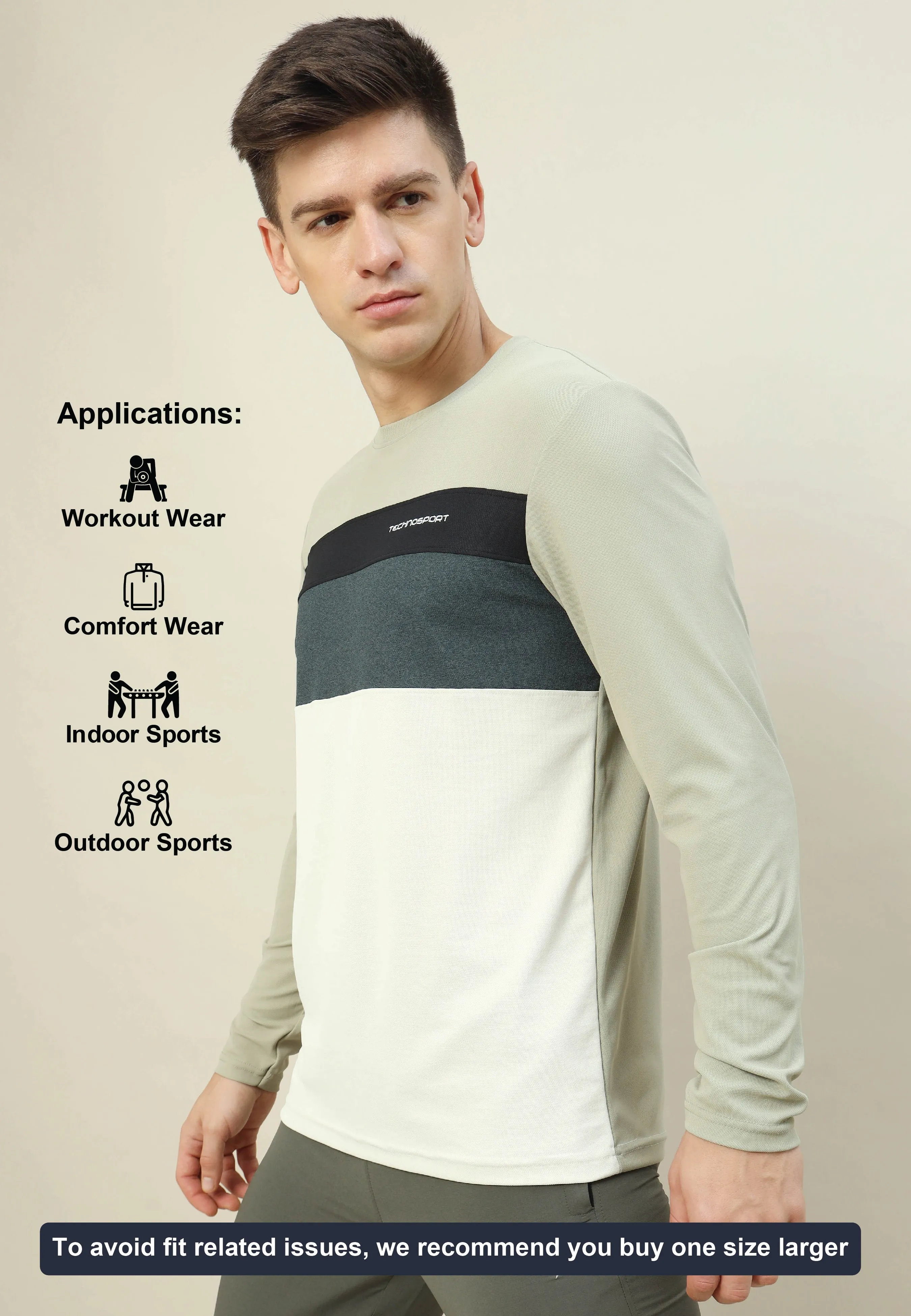 Men Colorblock Slim Fit T-shirt with MATPIQ