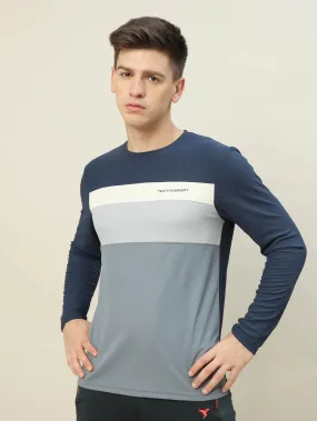 Men Colorblock Slim Fit T-shirt with MATPIQ