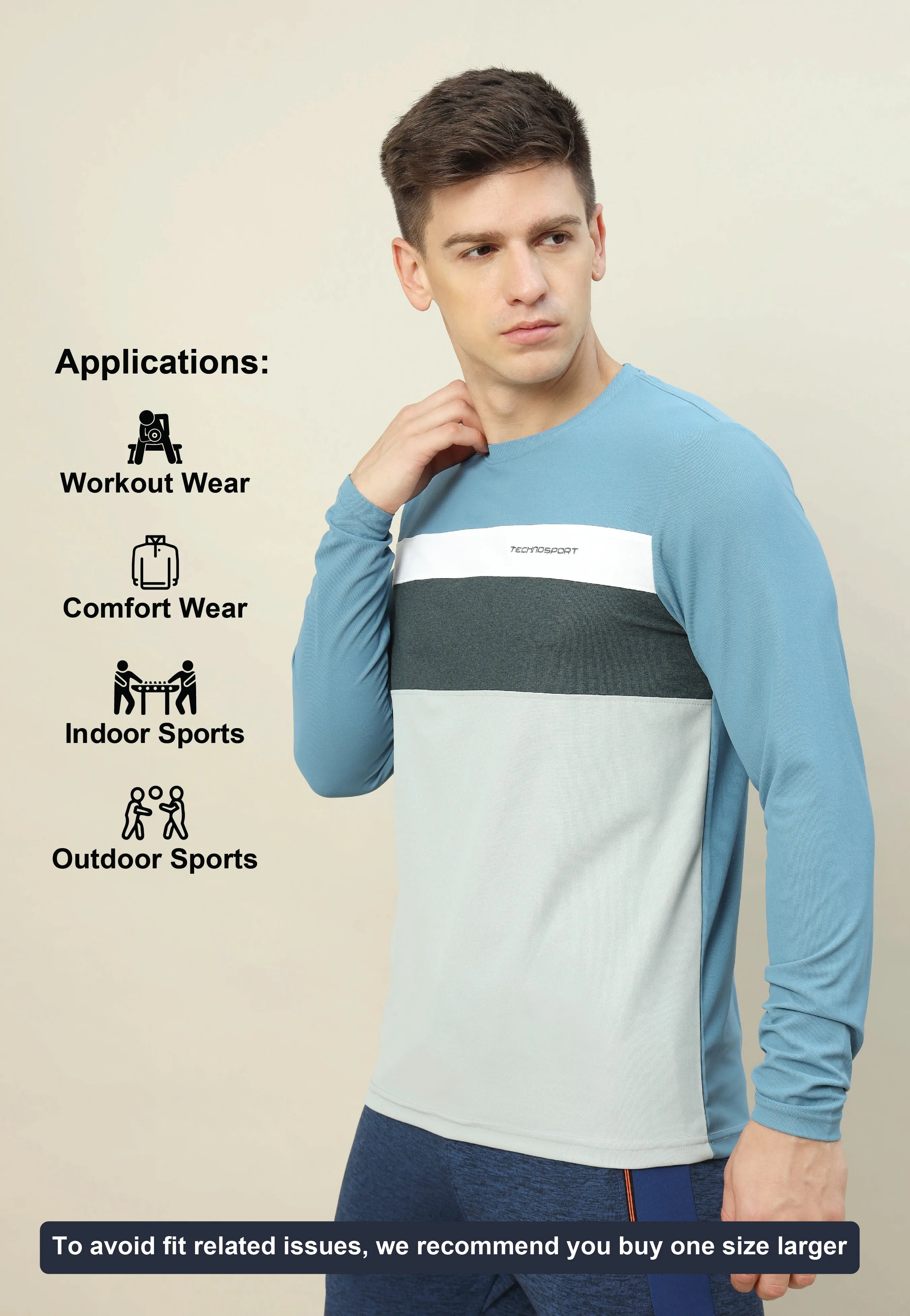 Men Colorblock Slim Fit T-shirt with MATPIQ