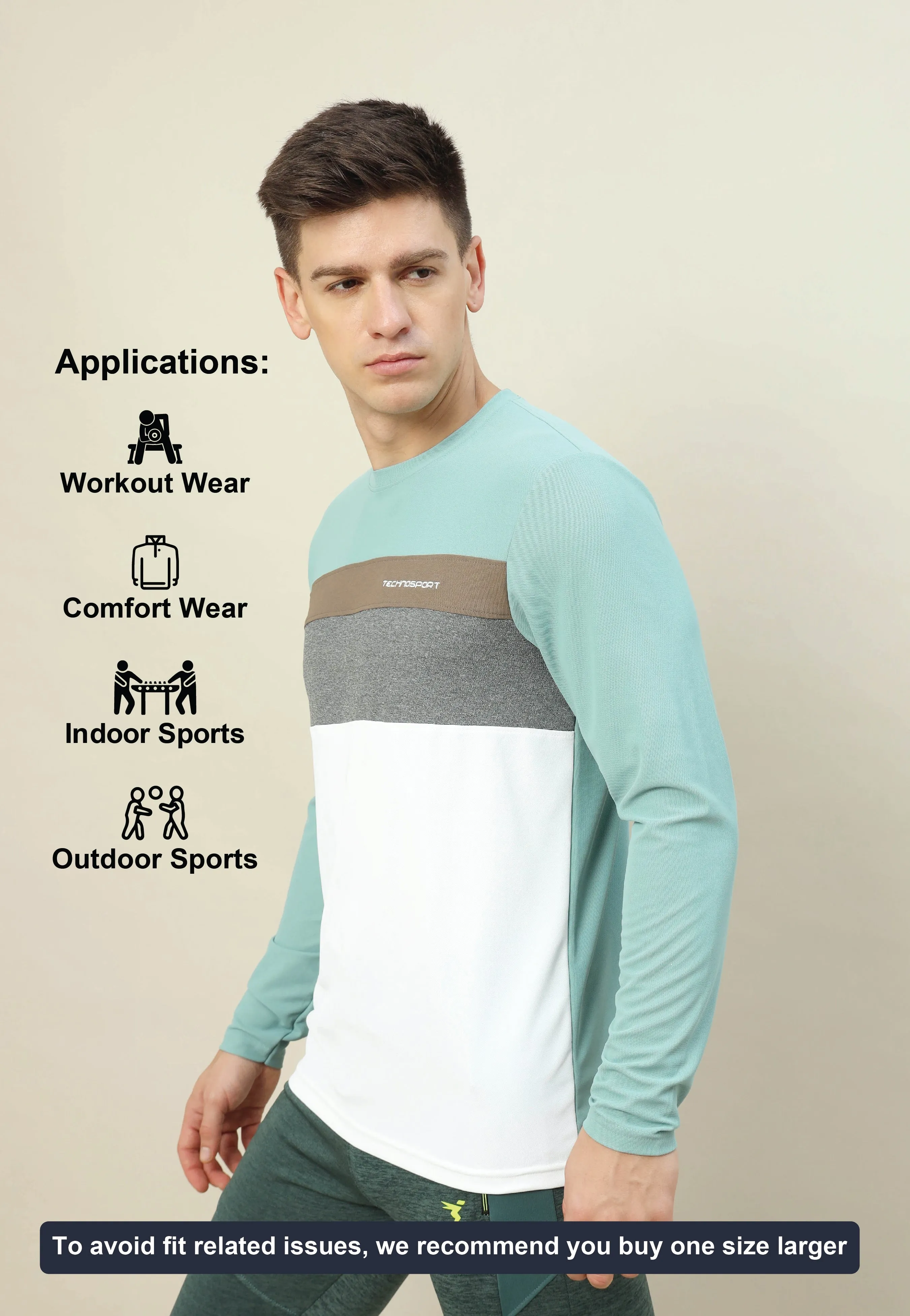 Men Colorblock Slim Fit T-shirt with MATPIQ