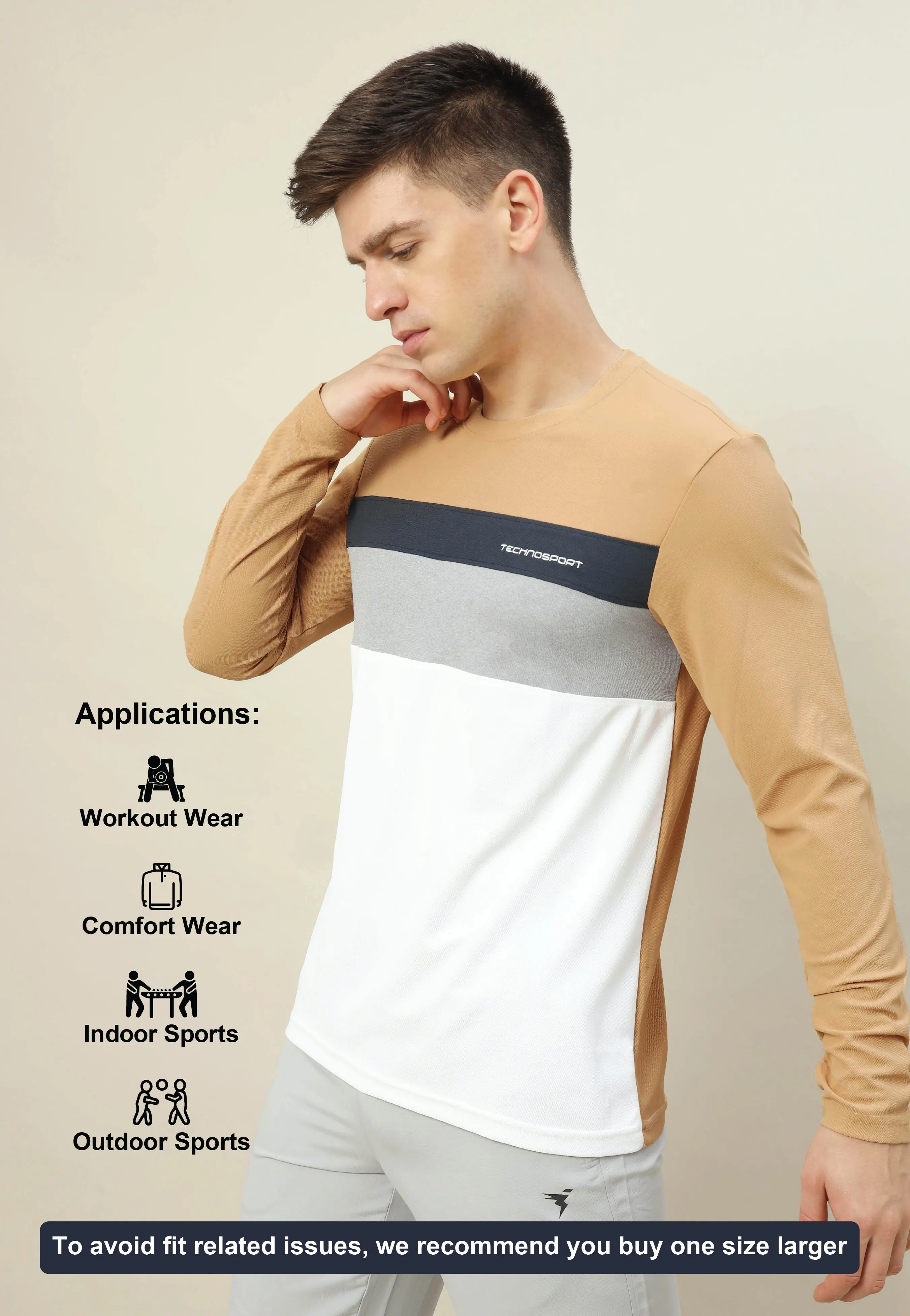 Men Colorblock Slim Fit T-shirt with MATPIQ