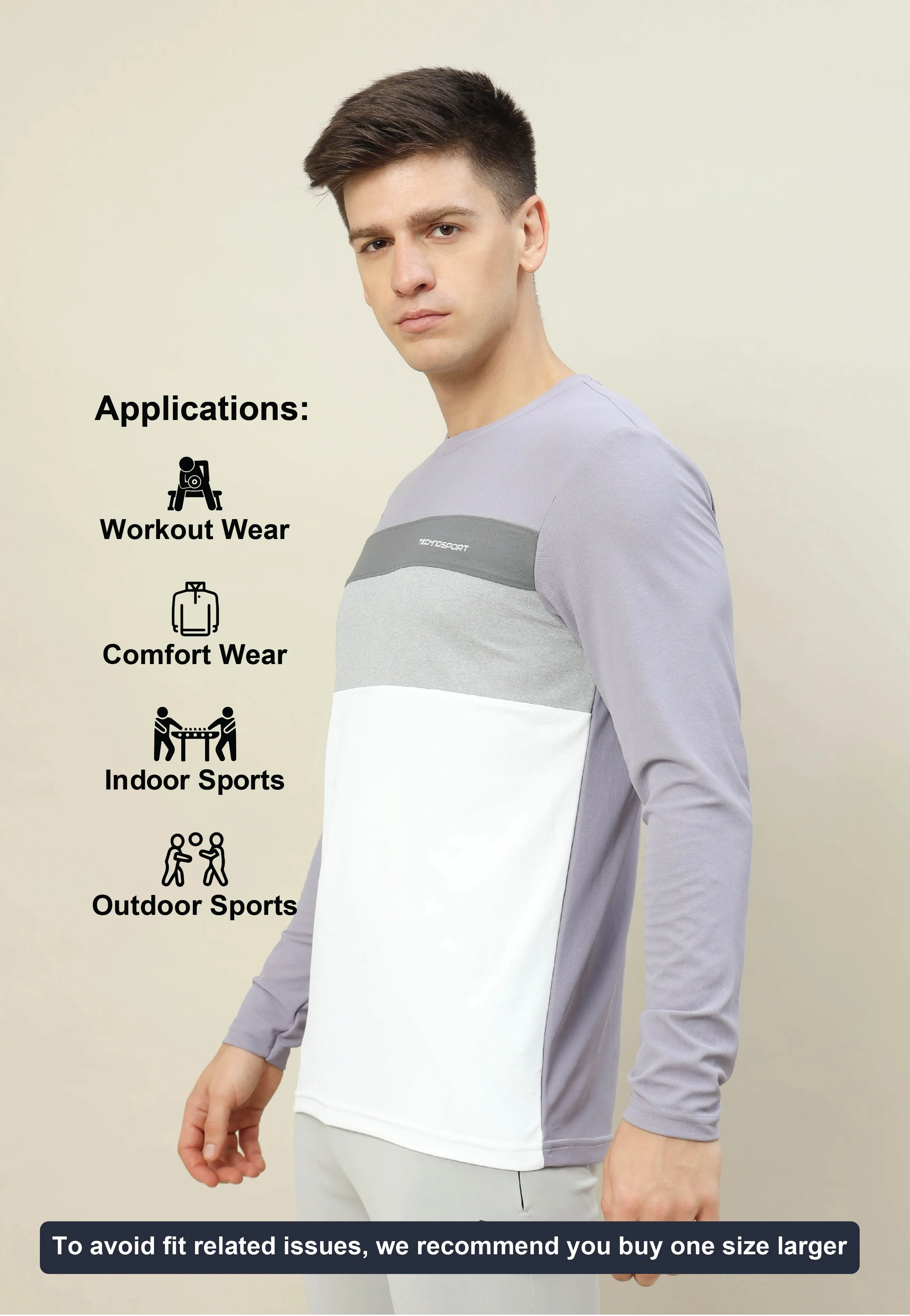 Men Colorblock Slim Fit T-shirt with MATPIQ