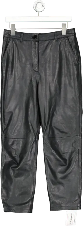 Mint Velvet Black Faux Leather Trousers UK 12