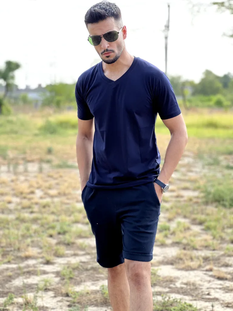 Navy Blue V-Neck T-Shirt