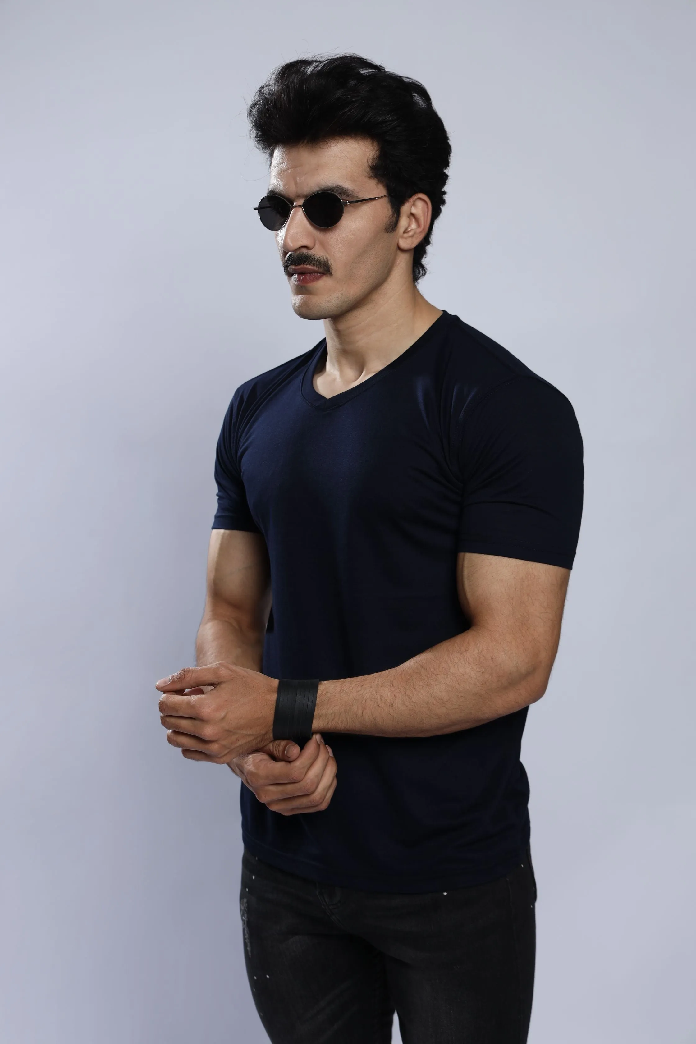 Navy Blue V-Neck T-Shirt