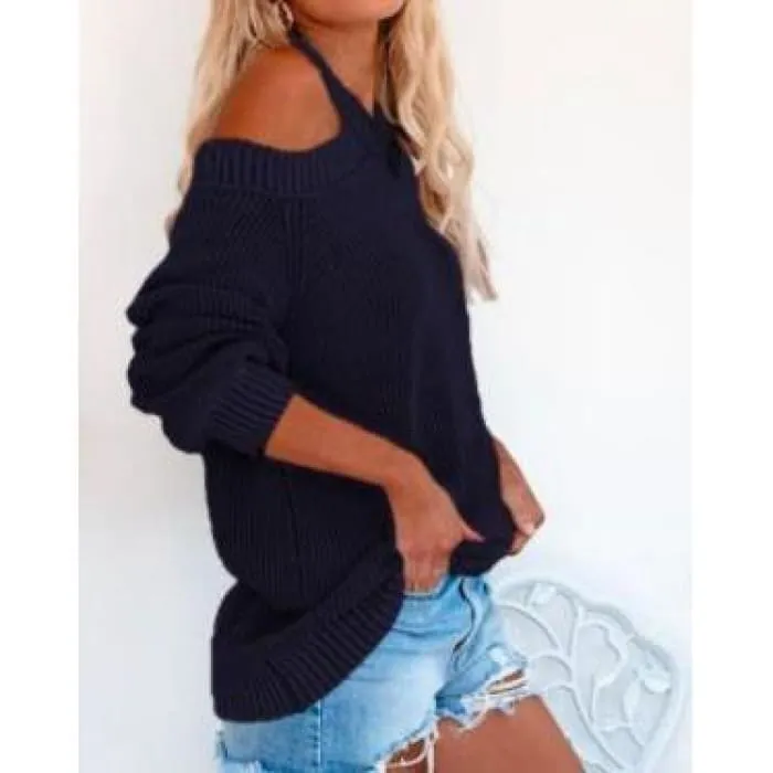 Navy Cross Back Sweater