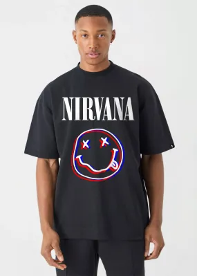 Nirvana Men Oversized T-Shirt - Black