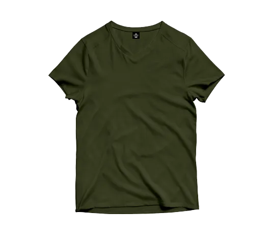 Olive Green V-Neck T-Shirt