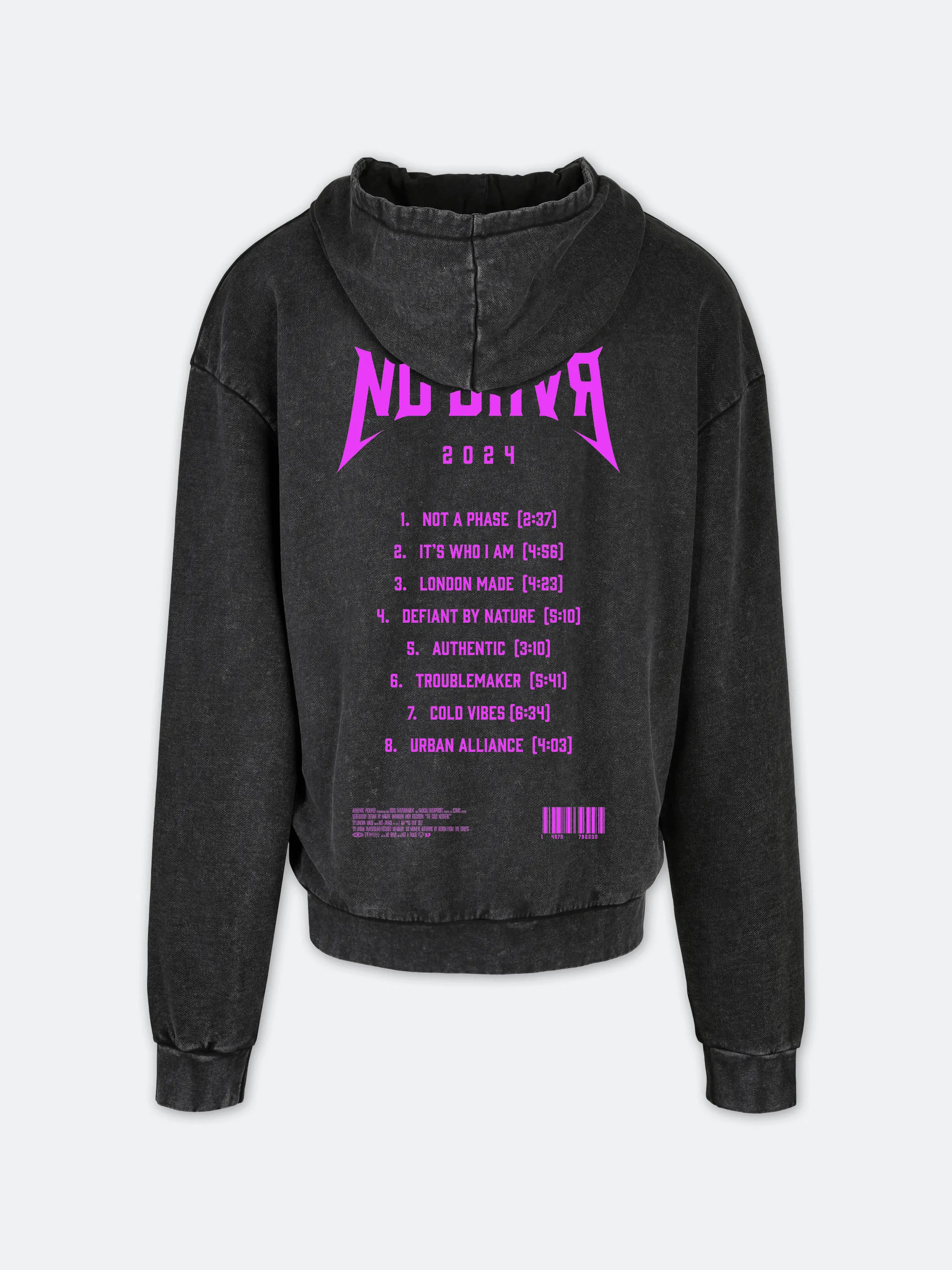 On Tour Acid Wash Pink Print Hoodie (Black)