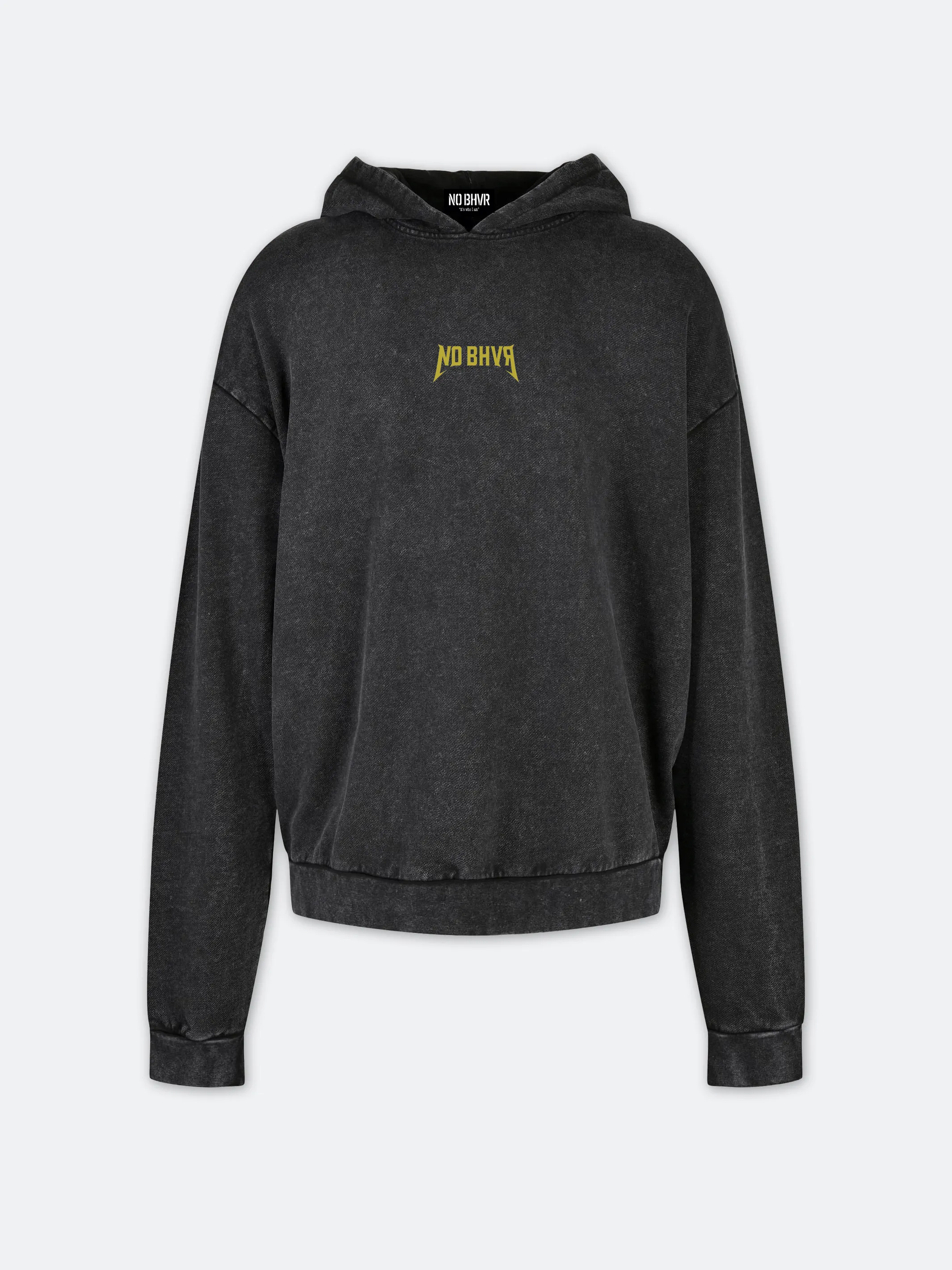 On Tour Acid Wash Yellow Print Hoodie (Black)