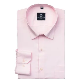 Pink Color Dotted Dobby Cotton Shirt For Men