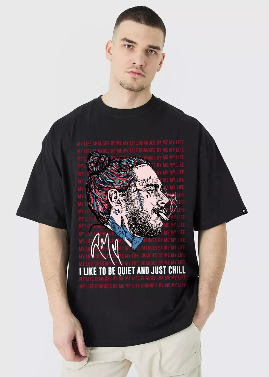 Post Malone Men Oversized T-Shirt - Black