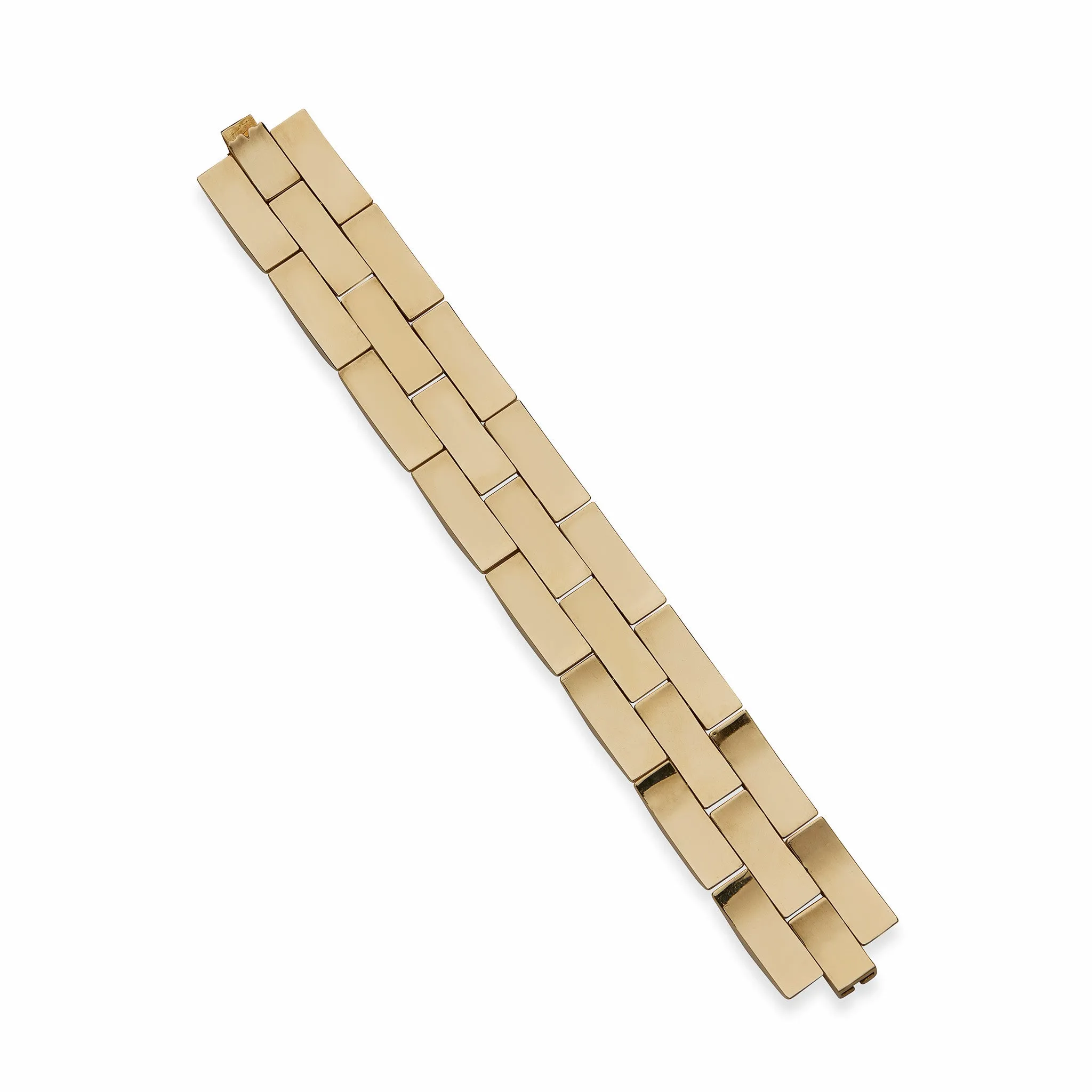 Retro 18K Gold Tank Track Bracelet