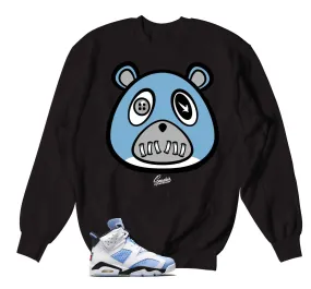 Retro 6 University Blue Sweater - ST Bear - Black