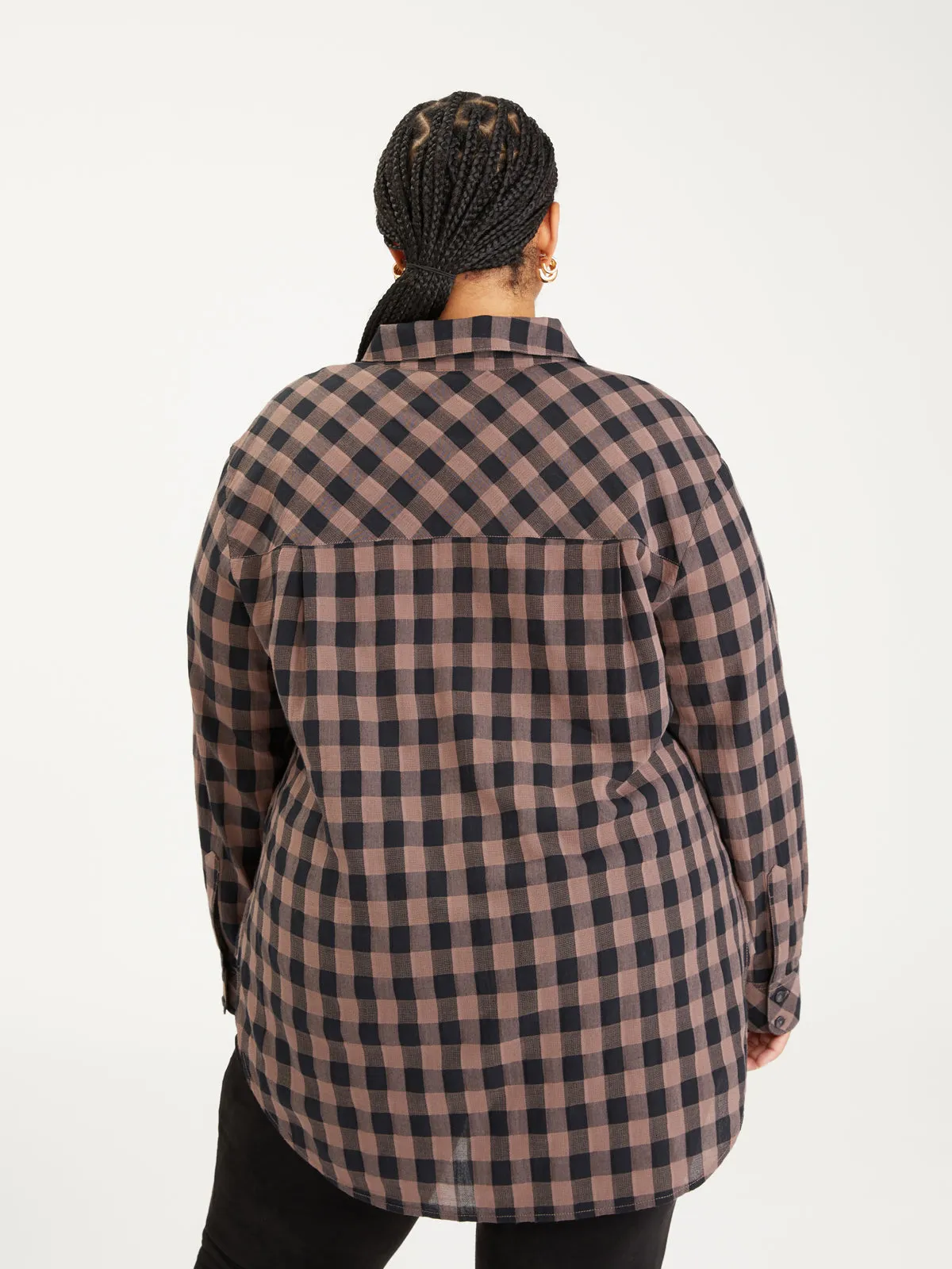 Sanctuary Women's Boyfriend Tunic - MINK CHECK