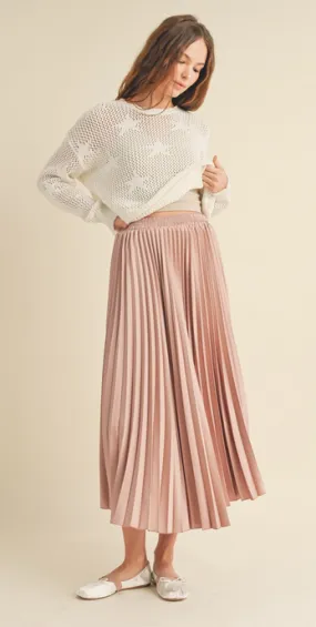 Scotty Pleated Skirt in Blush