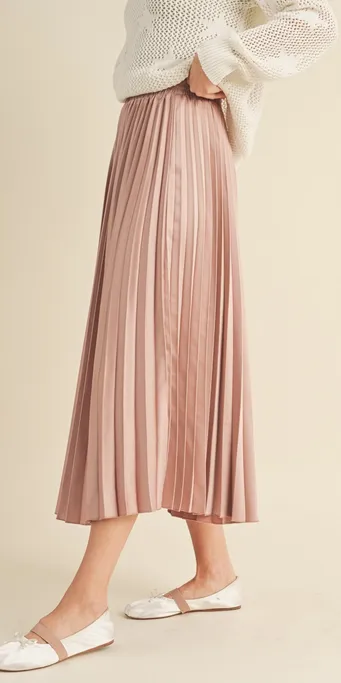 Scotty Pleated Skirt in Blush