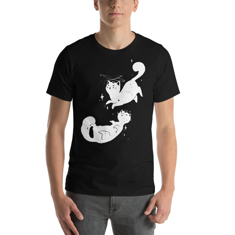 Space Cats Unisex T-Shirt, Black