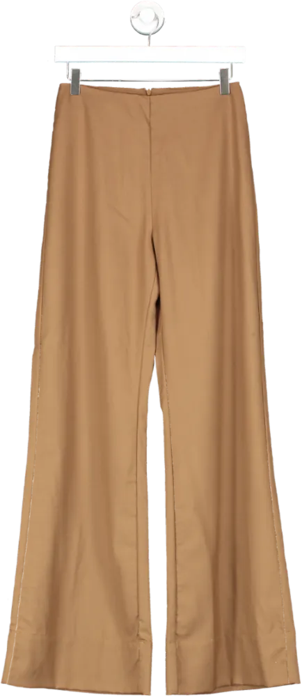 St Agni Brown Wide Leg Trousers UK S