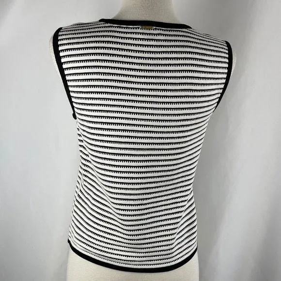 St Johnblack/white stripe cardigan and top