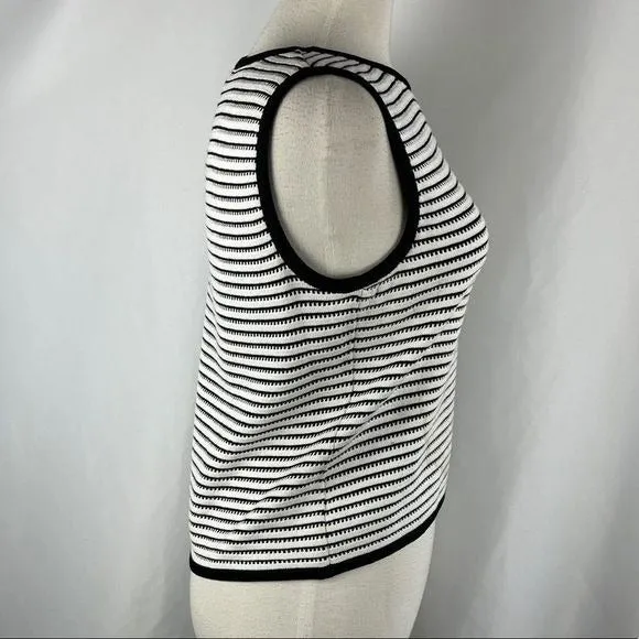 St Johnblack/white stripe cardigan and top