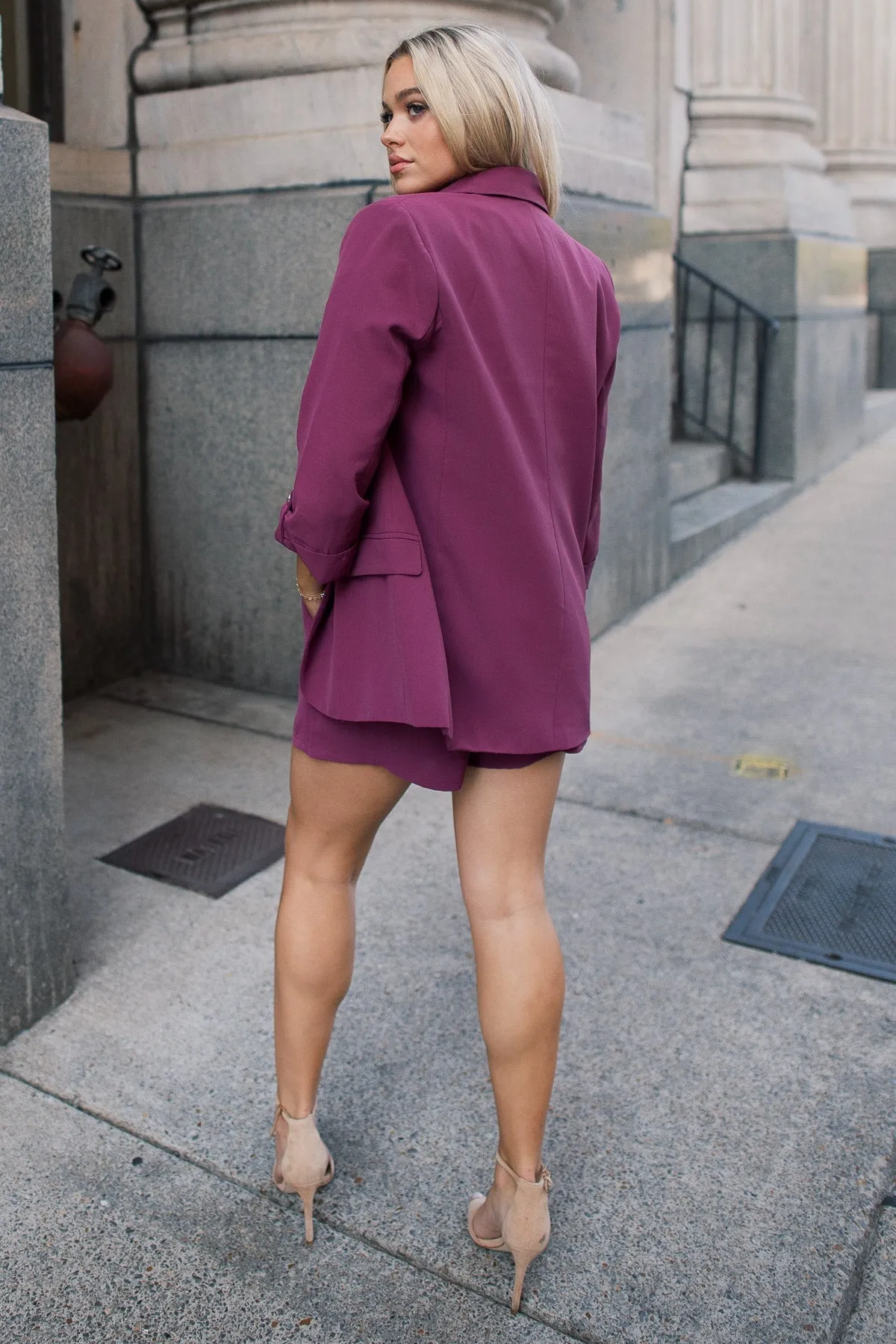 Taking Charge Blazer & Short Set - Final Sale