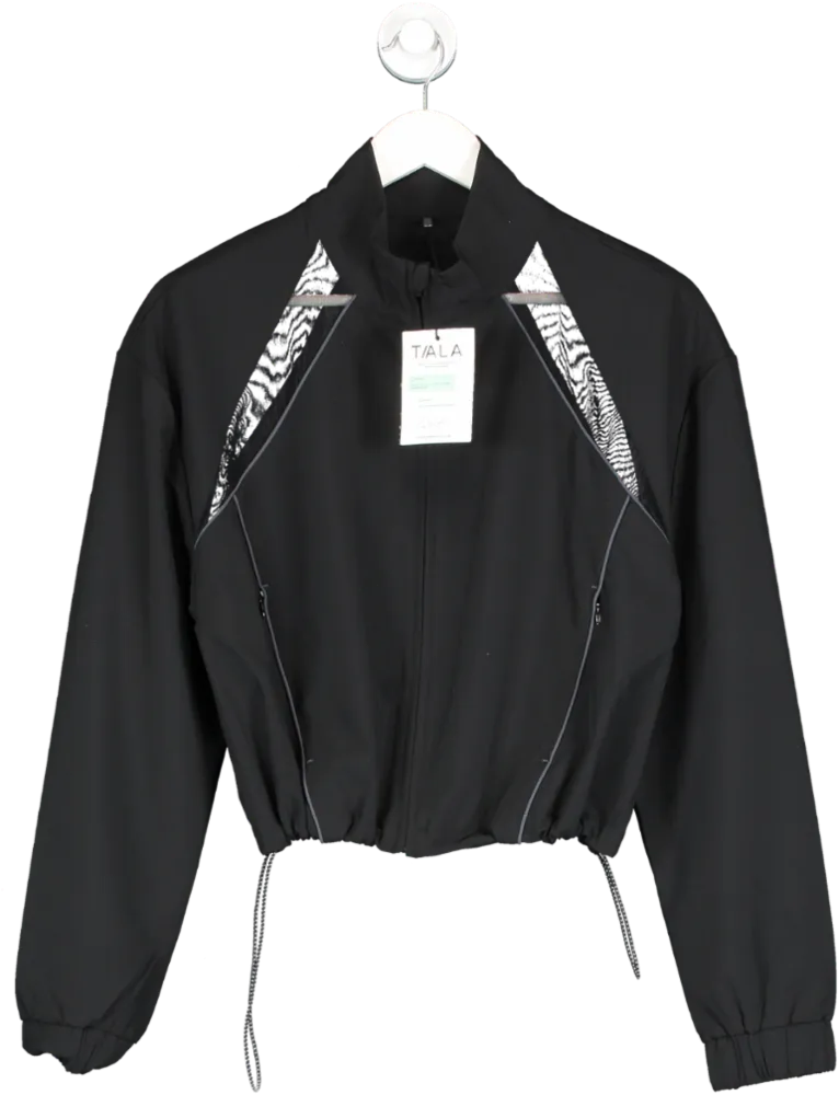 T/ala Black Woven Track Jacket UK S