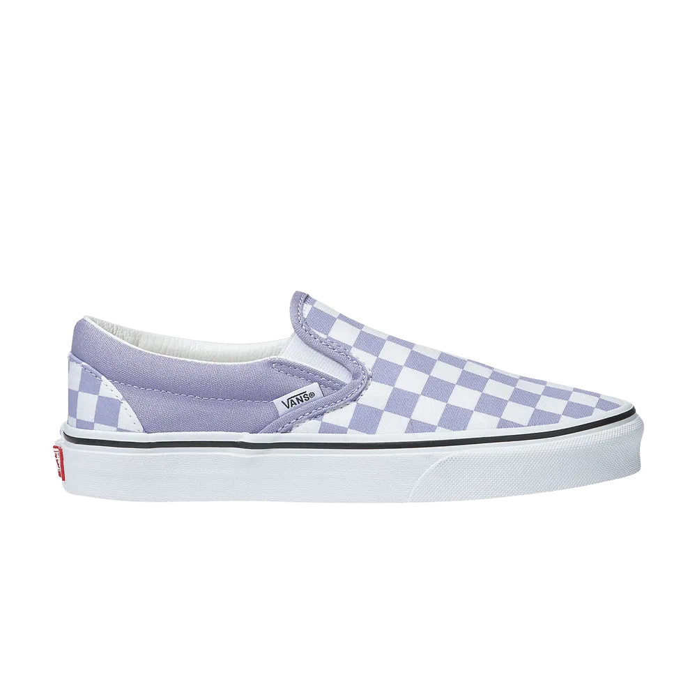 VANS Colour Theory Purple Heather Checkerboard Classic Slip-On Youth Shoe