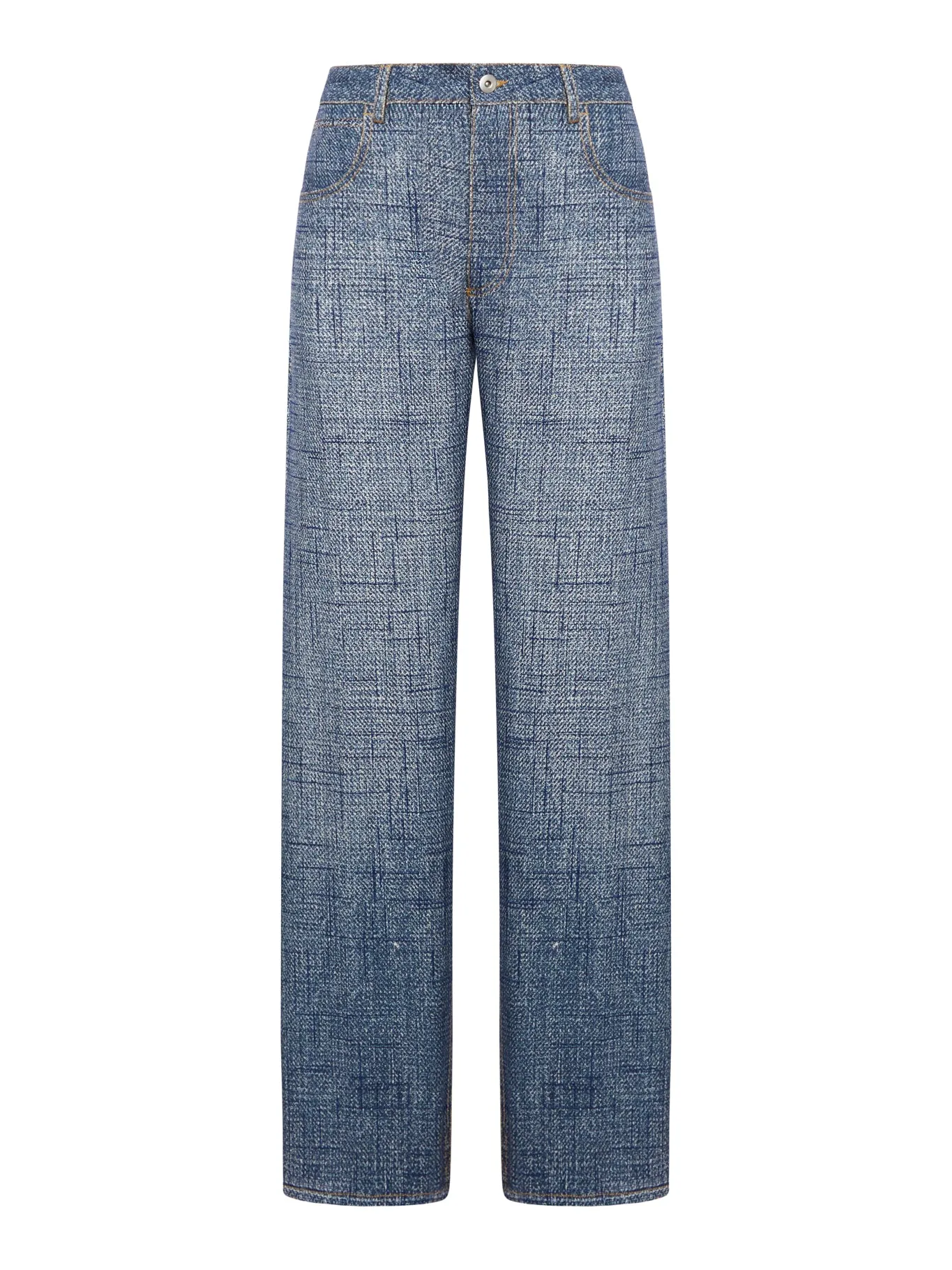 Viscose trousers with denim texture