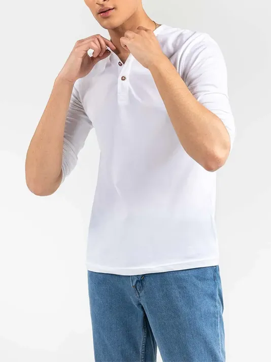 White Henley T-shirt