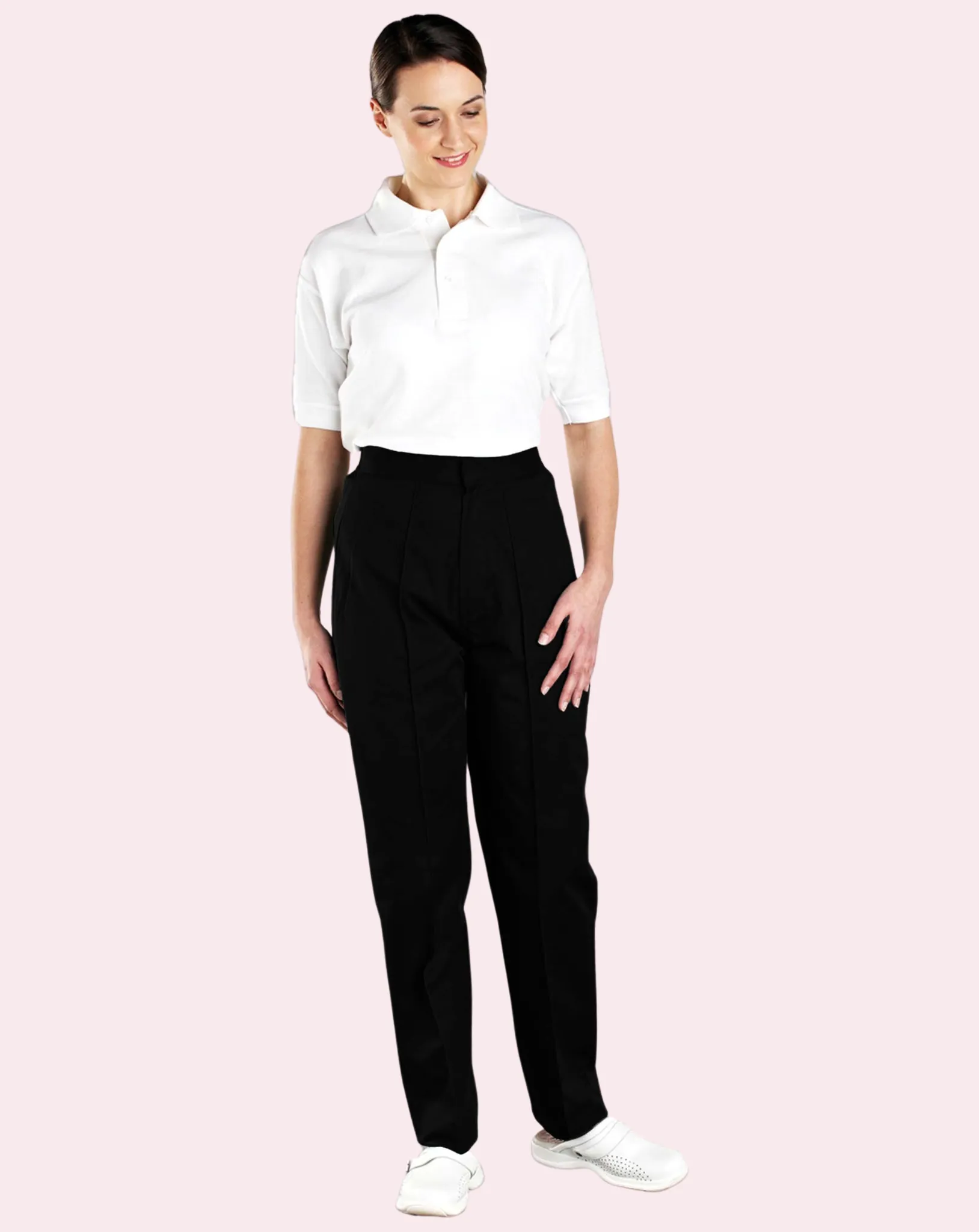 Women's Back Elasticated Trousers - Black