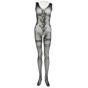 Women's Lingerie Full Bodystocking | Full Net Semi Transparent Bodystocking