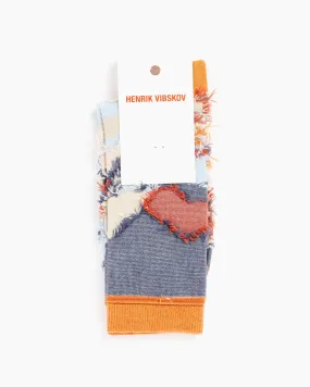 Zubird Socks in Apricot Navy Bird